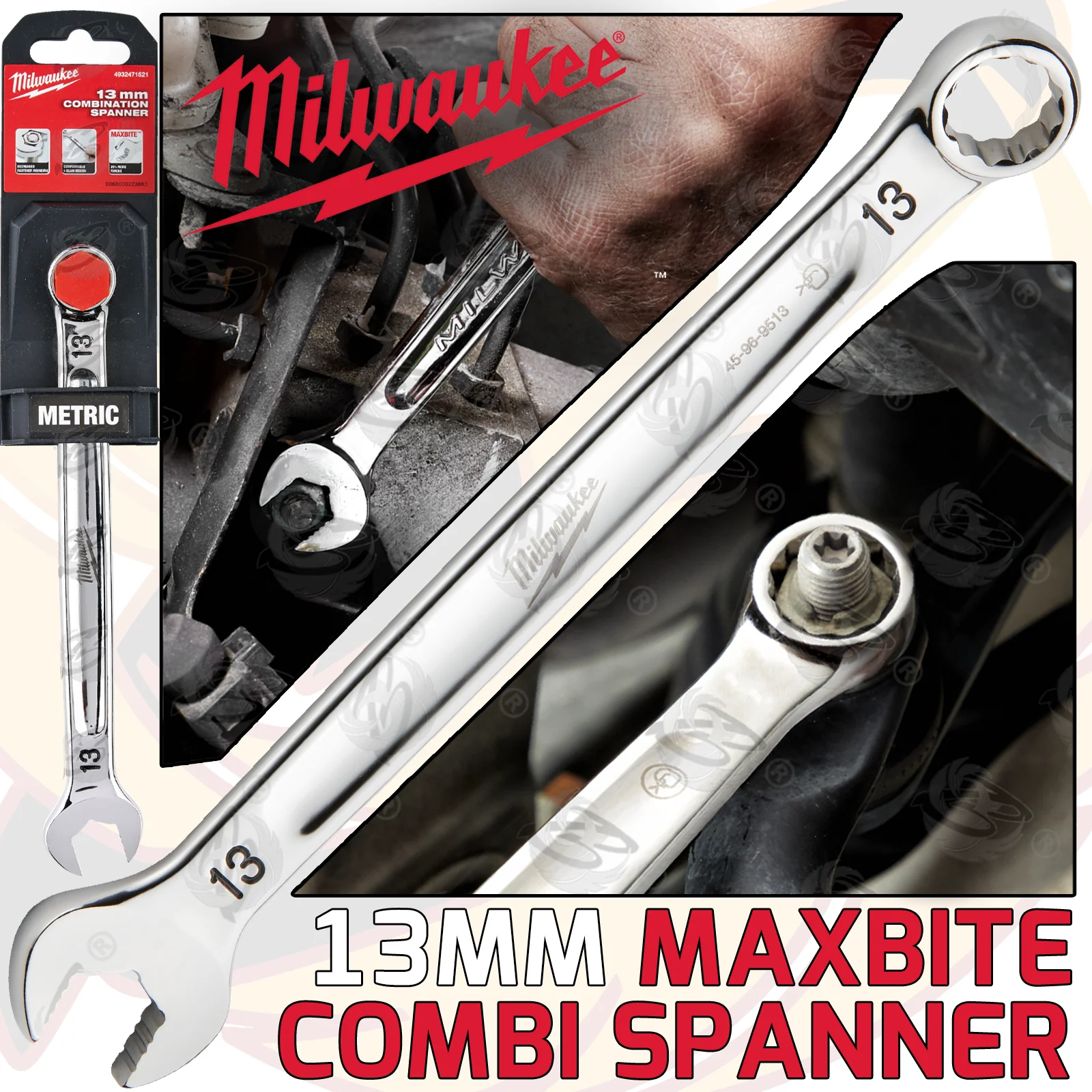 Milwaukee 13mm Maxbite Combination Spanner ( Single ) ( 4932471521 )