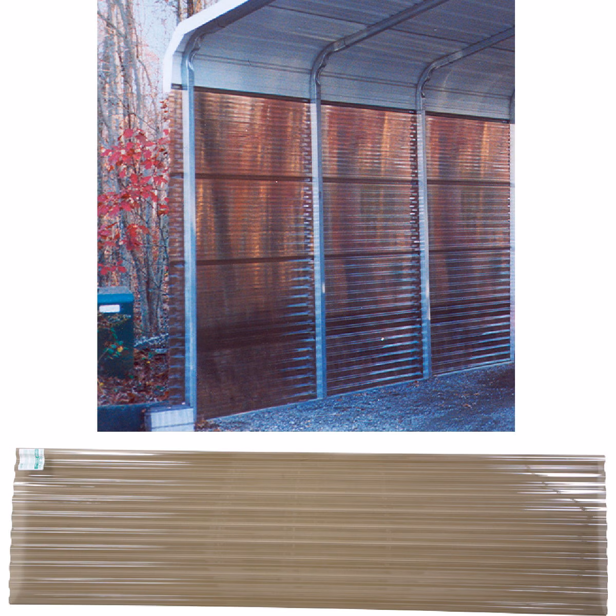 Tuftex PolyCarb 26 In. x 8 Ft. Smoke Square Wave Polycarbonate Corrugated Panels