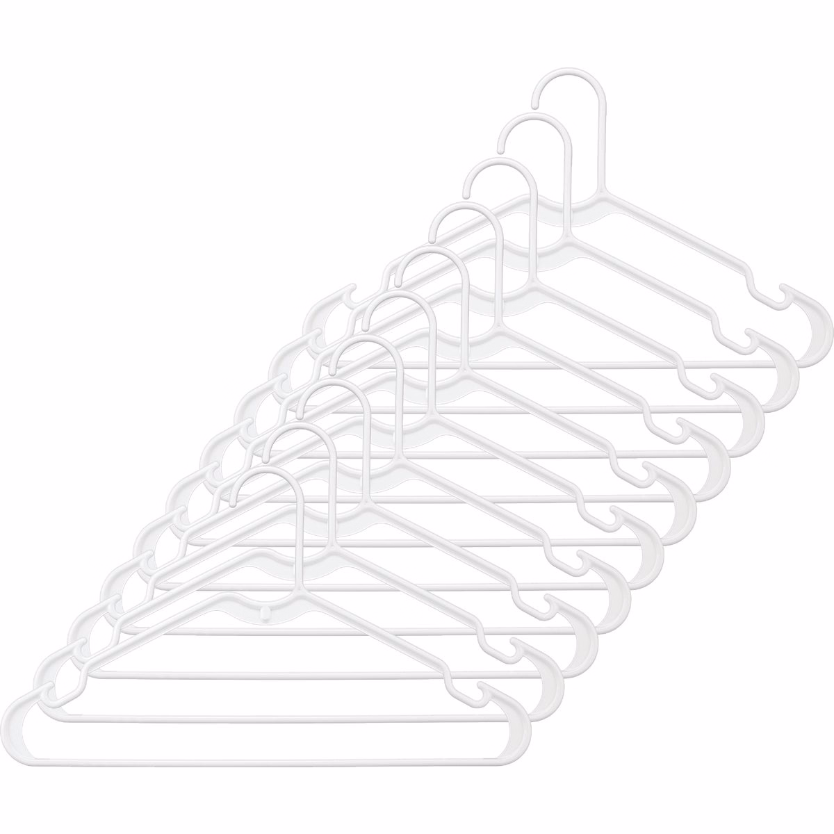 Whitmor White Tubular Plastic Clothes Hanger (10-Pack)