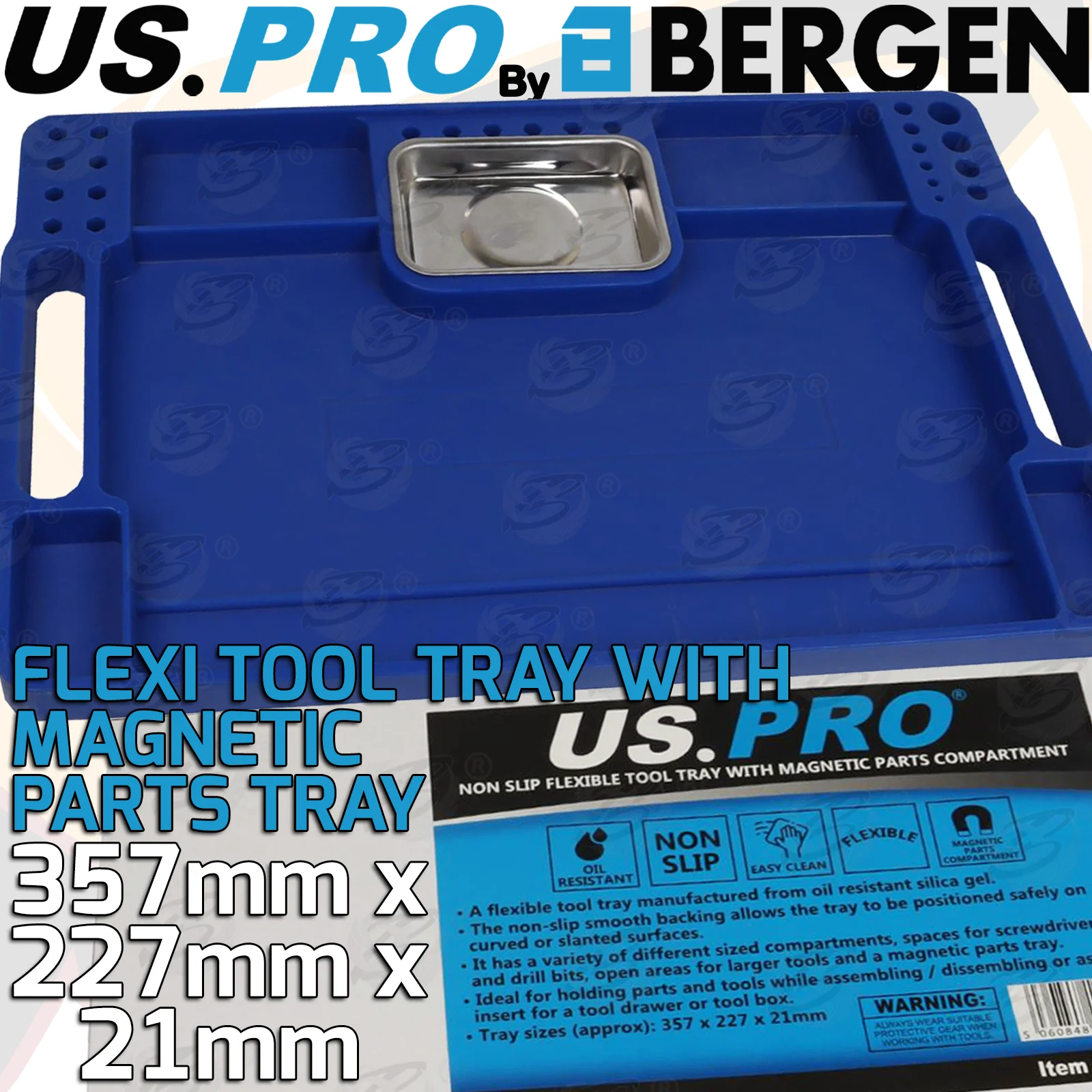 US Pro Non Slip Flexible Tool Tray With Magnetic Parts Tray  6891