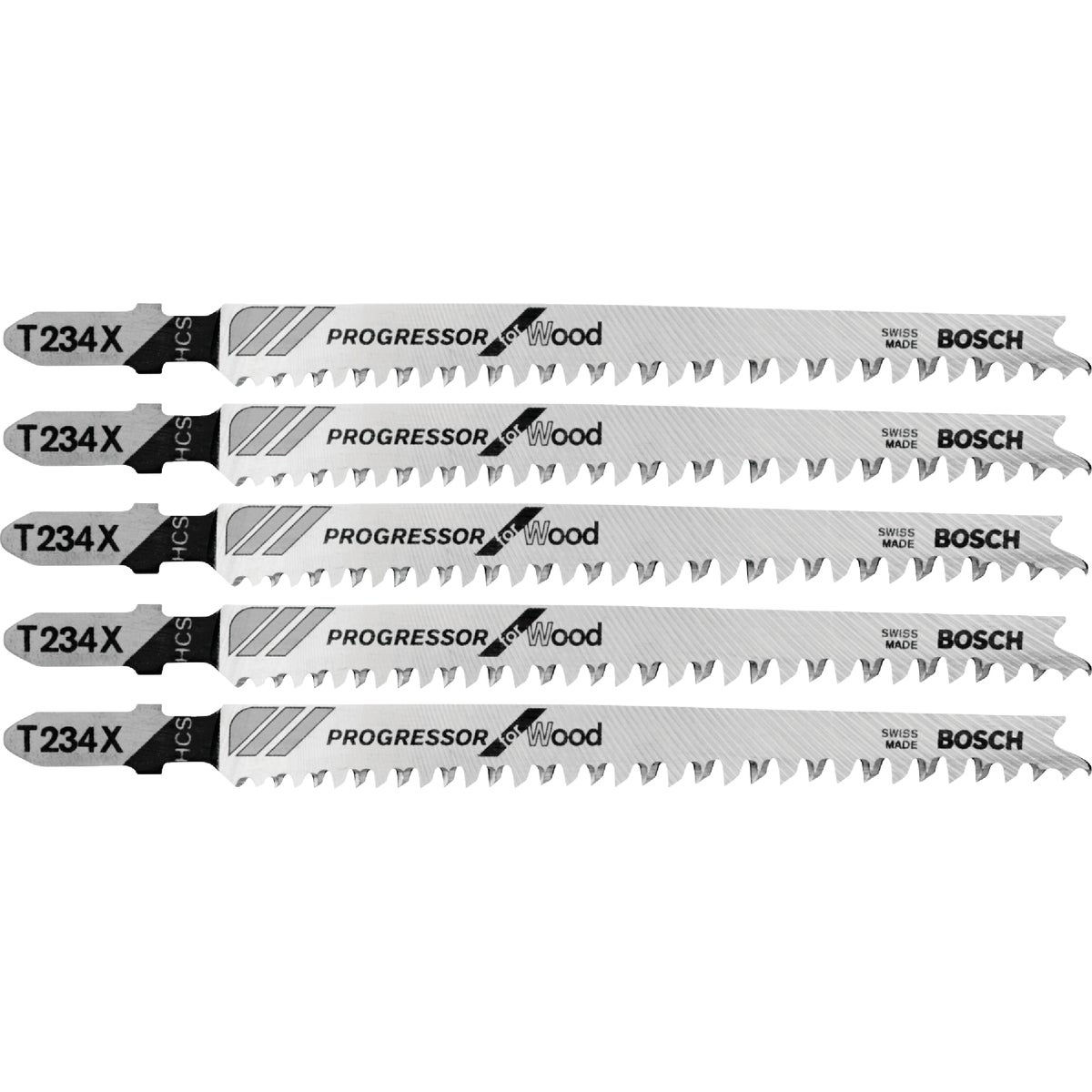 Bosch 4-1/2 In. x 8-12 TPI T-Shank HCS Jig Saw Blade for Wood (5-Pack)
