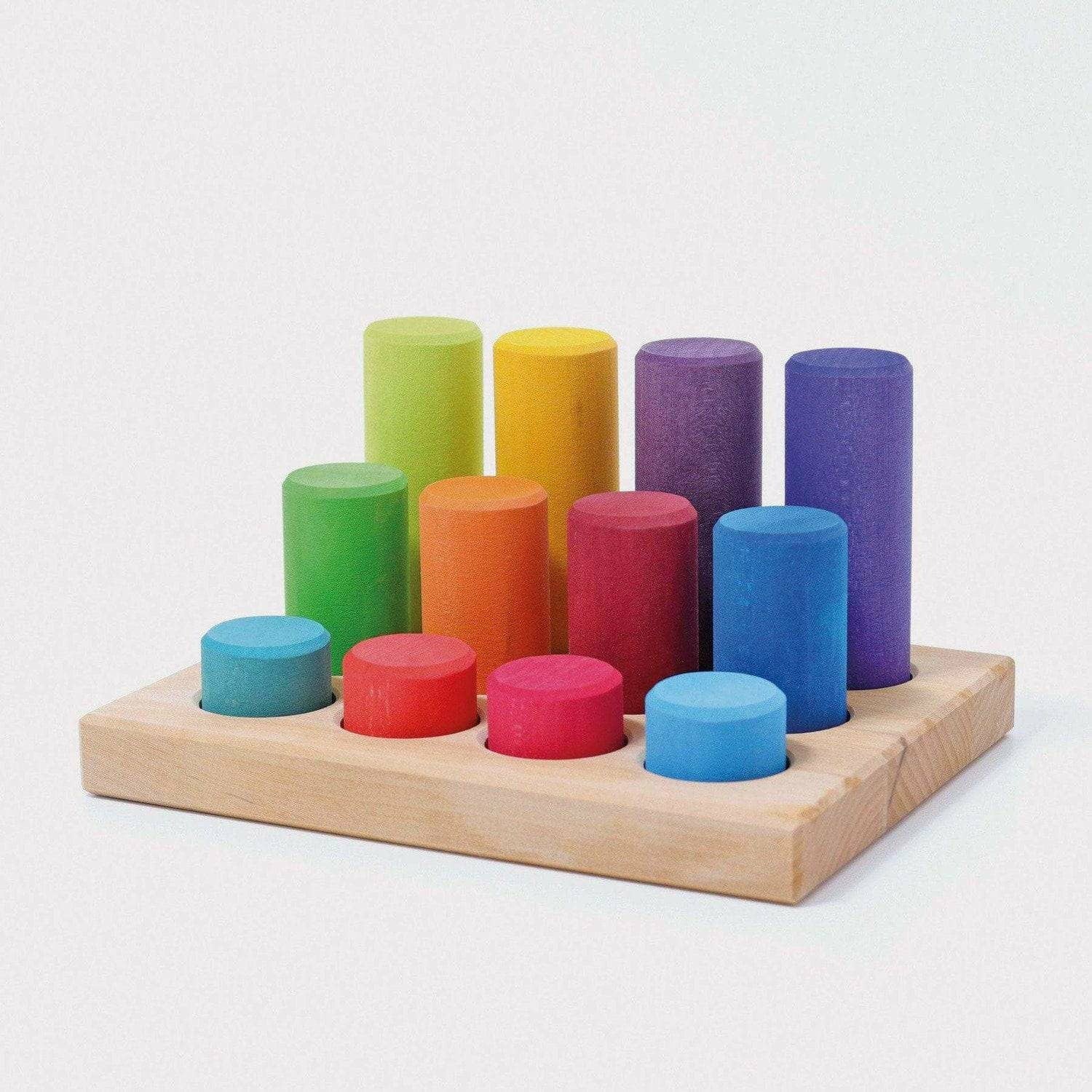 Grimm’s Stacking Game Small Rollers Rainbow