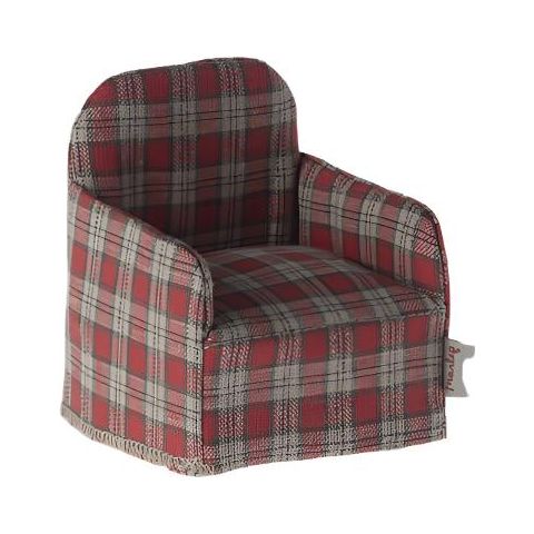 Maileg Chair, Mouse – Red Checker