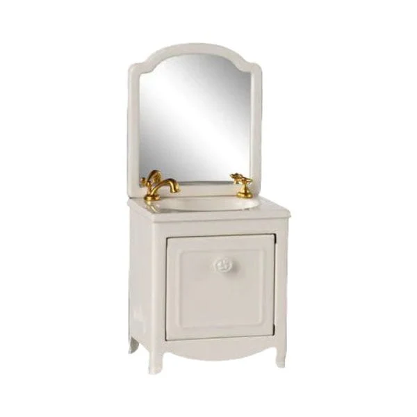 Maileg Sink Dresser With Mirror- Off White