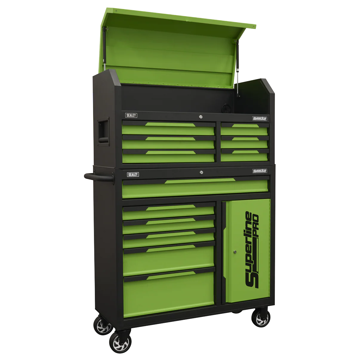 Sealey Superline Pro 12 Drawer & Cupboard Toolbox ( Green )  AP1080HVG