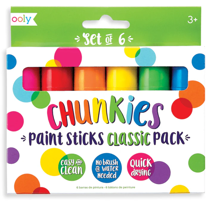 Ooly Chunkies Paint Sticks- Classic Pack: Set of 6