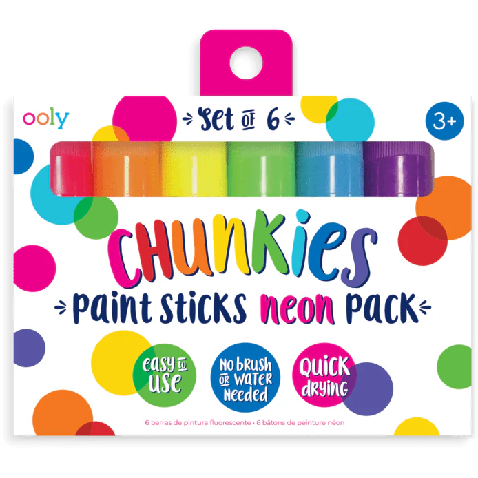 Ooly Chunkies Paint Sticks- Neon Pack: Set of 6