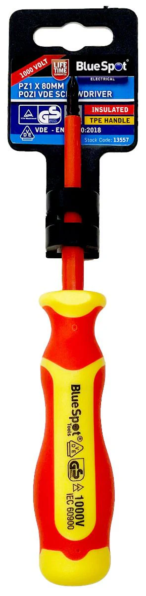 BlueSpot PZ1 x 80mm VDE Screwdriver With A Manufacturers LifeTime Guarantee 13557