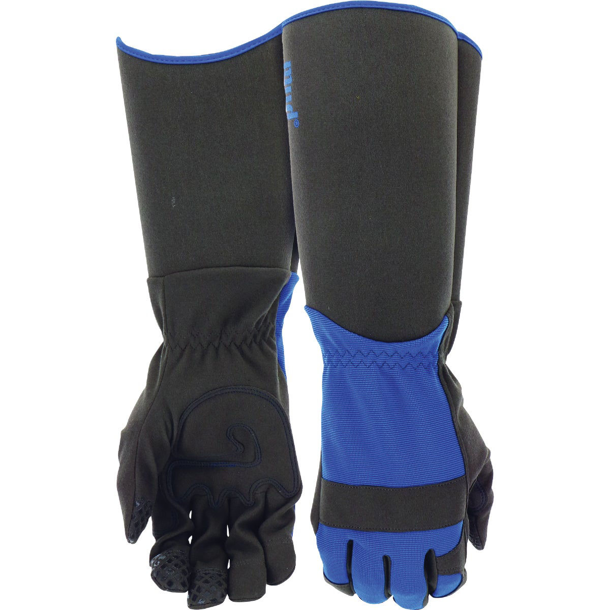 Mud Men's Medium/Large Brilliant Blue Synthetic Leather Palm Extended Sleeve Gauntlet Glove