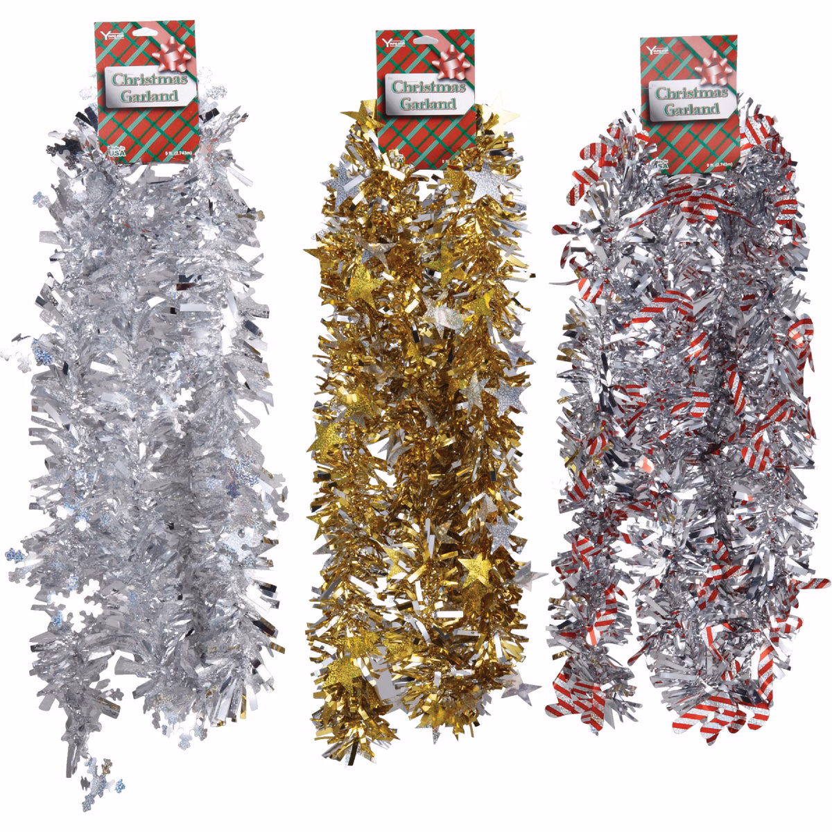 Holiday Trims 12 Ft. White Snowflake Garland Assortment
