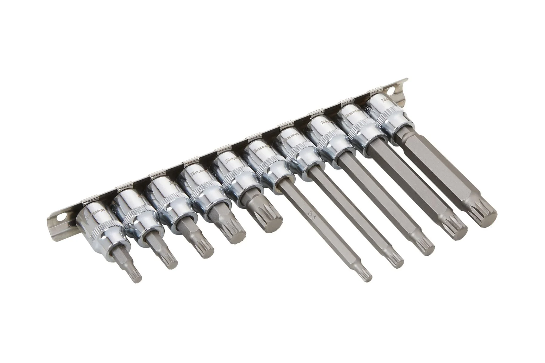 BlueSpot 10 Piece 3/8″ Drive Spline Socket Bit Set ( M5 – M12 ) With A Manufacturers LifeTime Guarantee 01486