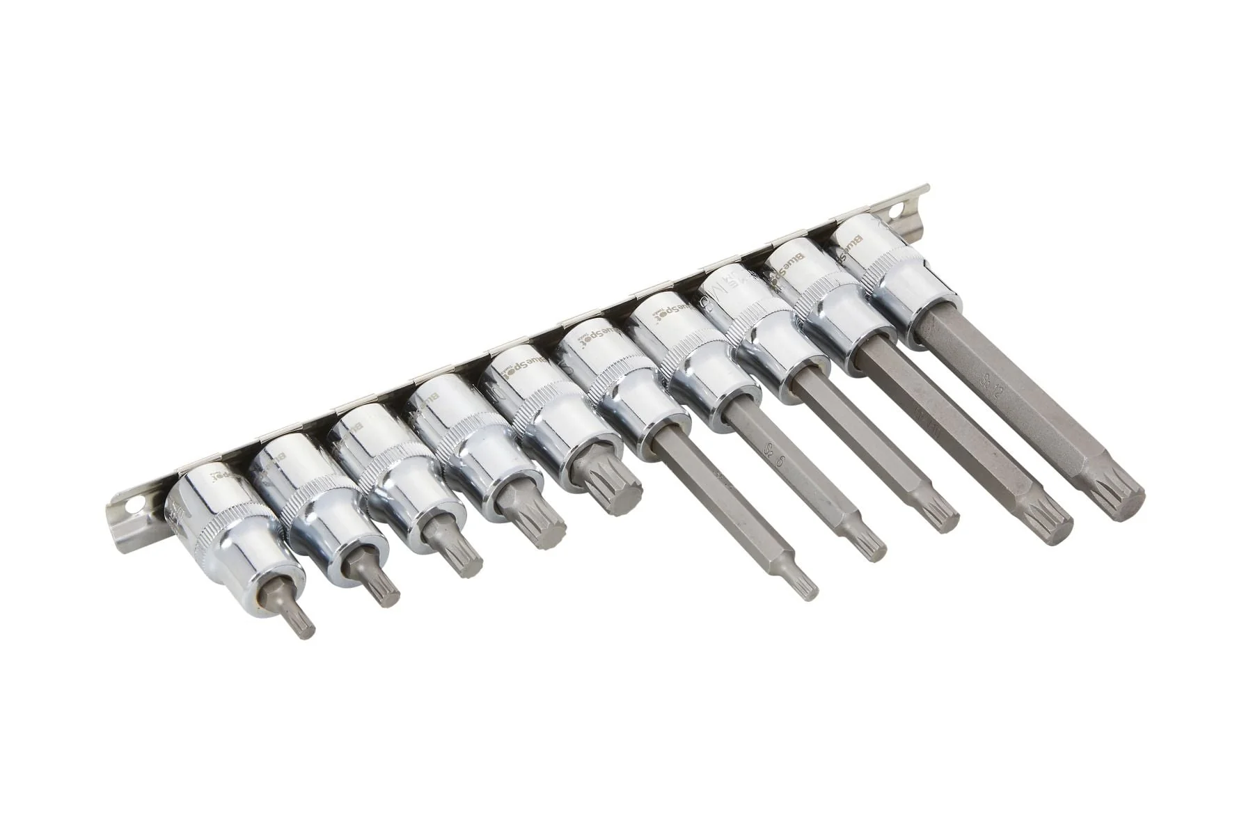 BlueSpot 10 Piece 1/2″ Drive Spline Socket Bit Set ( M5 – M12 ) With A Manufacturers LifeTime Guarantee 01490