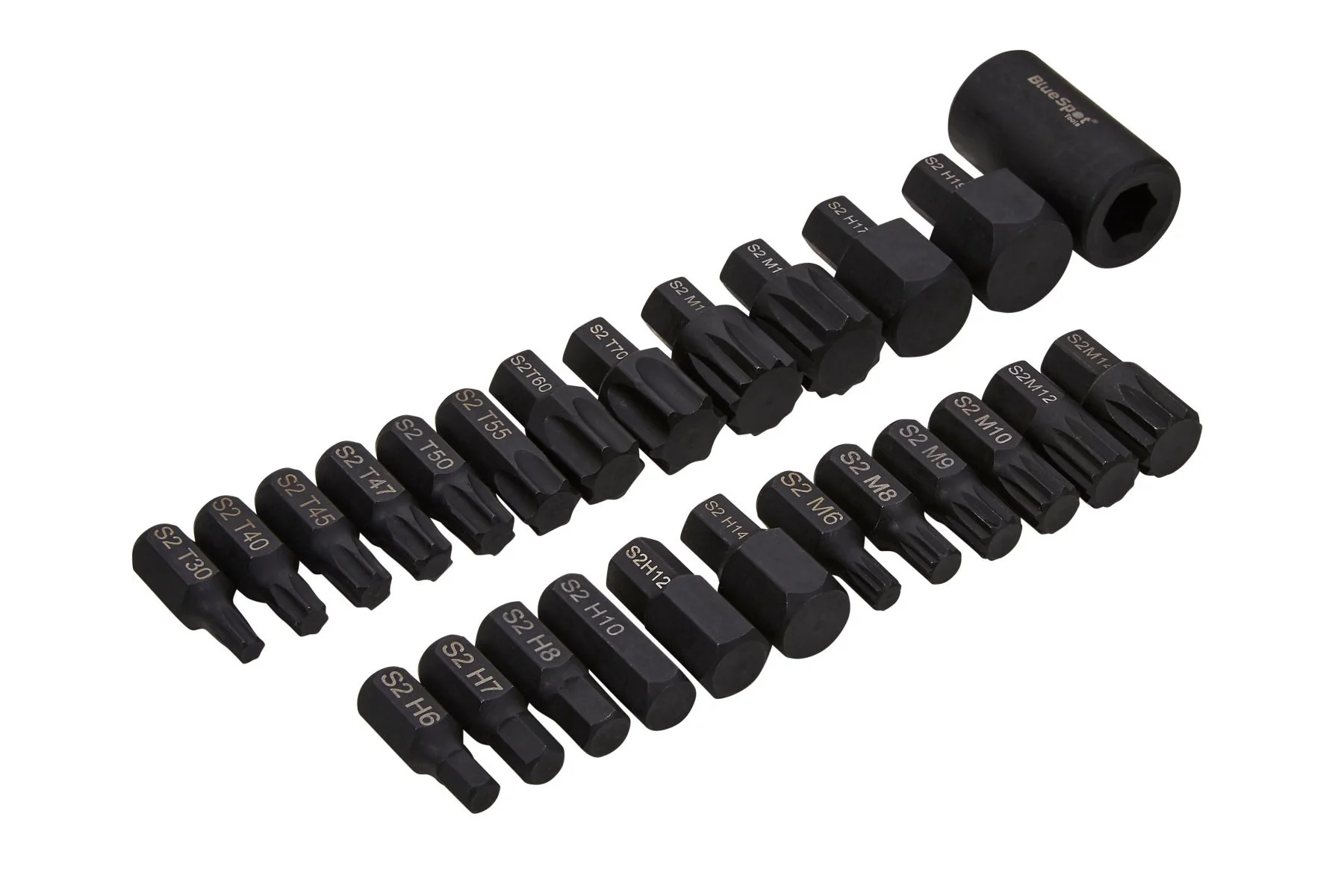 BlueSpot 25 Piece 1/2″ Interchangeable Impact Bit Set (H6-H19) (T30-T70) (M6-M18) With A Manufacturers LifeTime Guarantee 01494