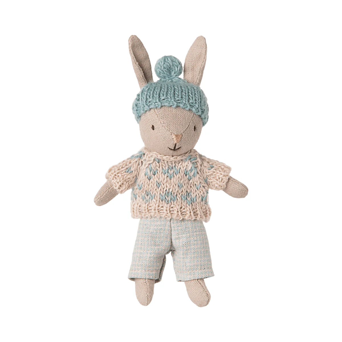 Maileg Winter rabbit, Micro – Sand – Mint