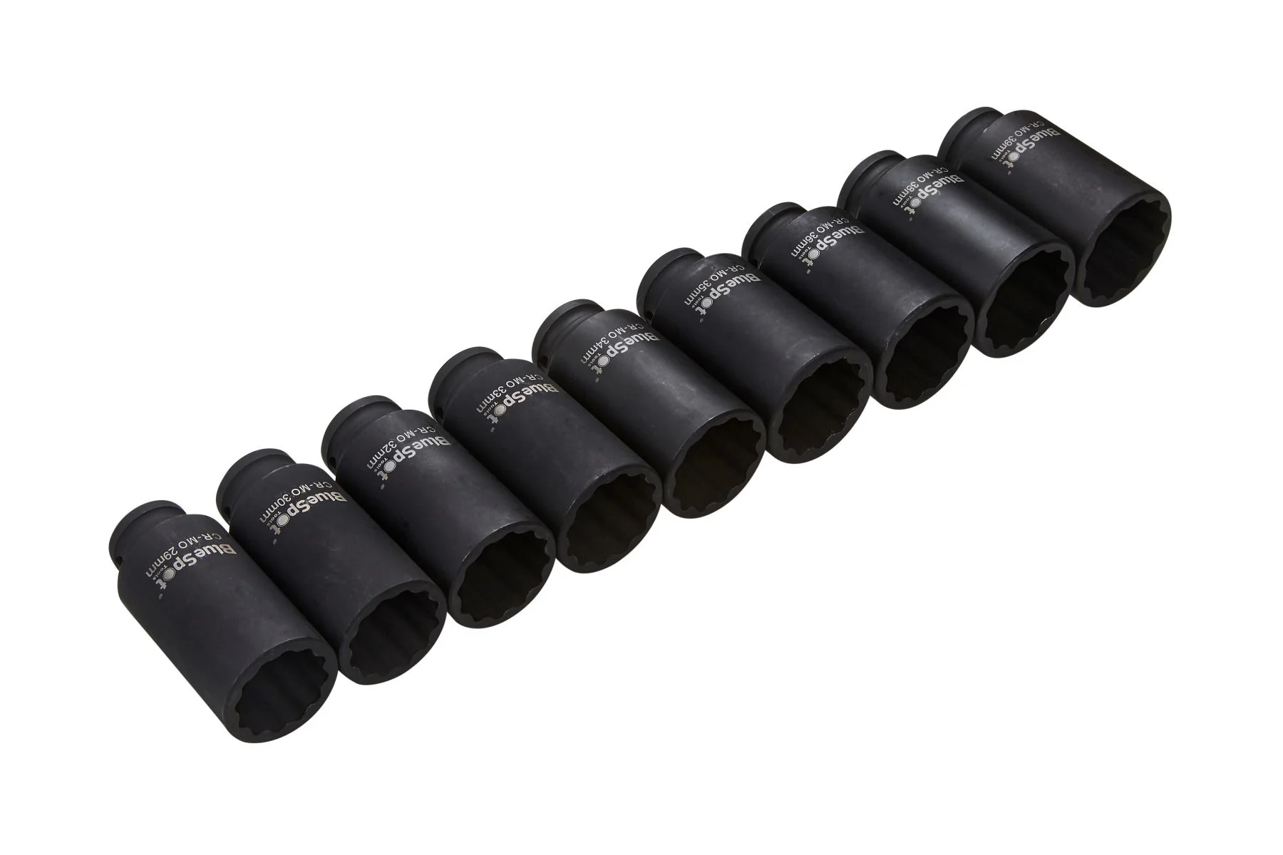 BlueSpot 9 Piece 1/2″ Drive 12 Point Deep Impact Sockets 29mm – 39mm With A Manufacturers LifeTime Guarantee 01609