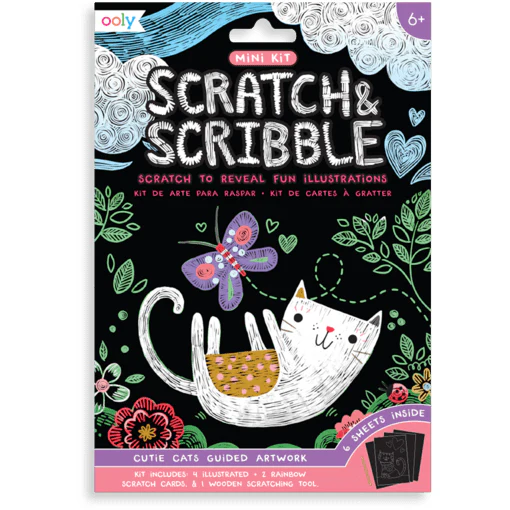 Ooly Mini Scratch & Scribble Art Kit- Cutie Cats