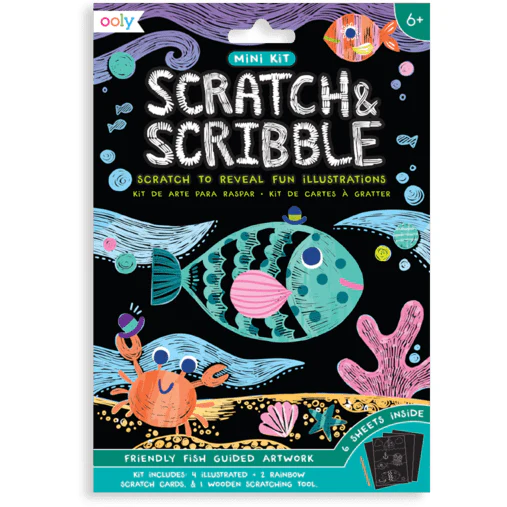 Ooly Mini Scratch & Scribble Art Kit- Friendly Fish