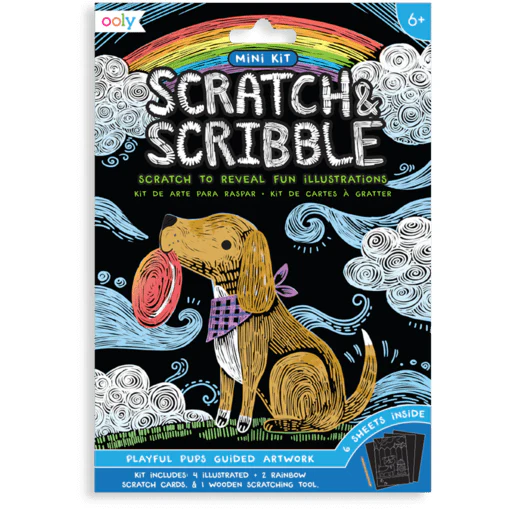 Ooly Mini Scratch & Scribble Art Kit- Playful Pups