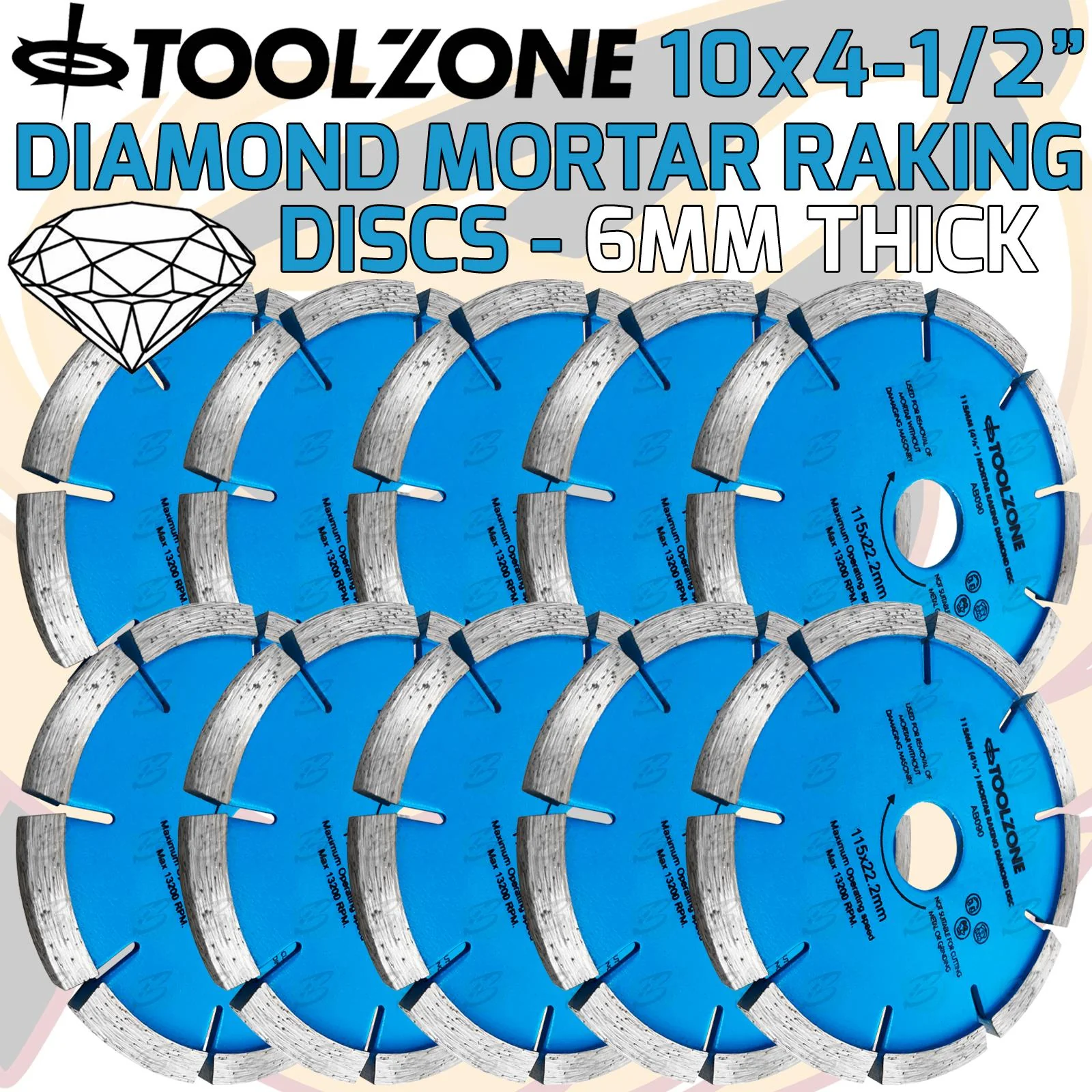 TOOLZONE 4.5″ ( 115MM ) MORTAR RAKING DISC ( x 10 )
