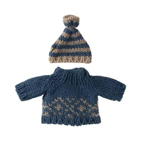 Maileg Knitted Sweater and hat, Dad mouse