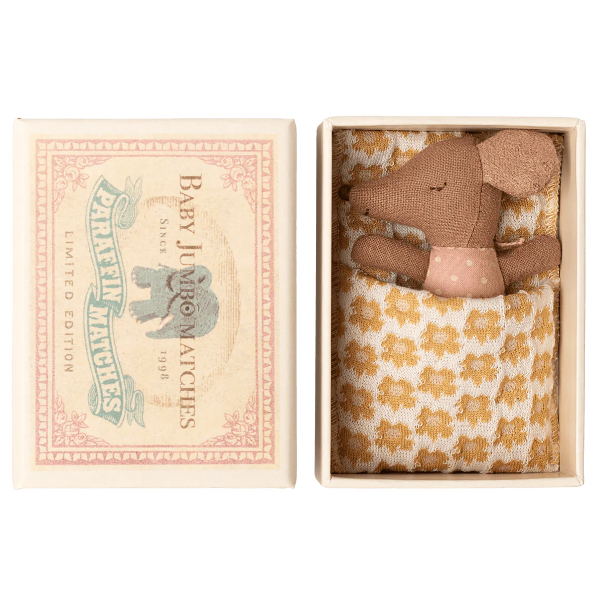 Maileg Sleepy Wakey Baby Mouse In Matchbox 2026- Rose