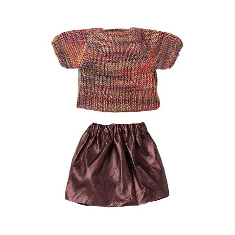 Maileg Skirt and knitted blouse, Mum mouse