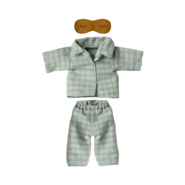 Maileg Pajamas, Dad Mouse,  Mint/Sand
