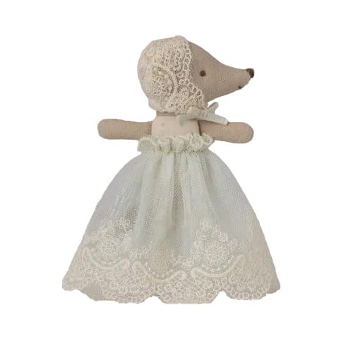 Maileg Baby mouse in gown – Mint