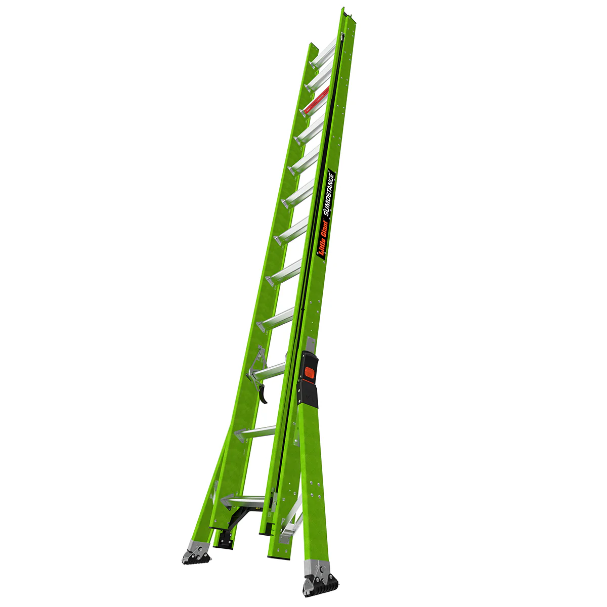 LITTLE GIANT LADDER | Sumostance w/Hyperlite Technology 24′ – ANSI Type IAA – 375 lb Rated, Fiberglass Extension Ladder with GROUND CUE and SURE-SET Feet | #17224
