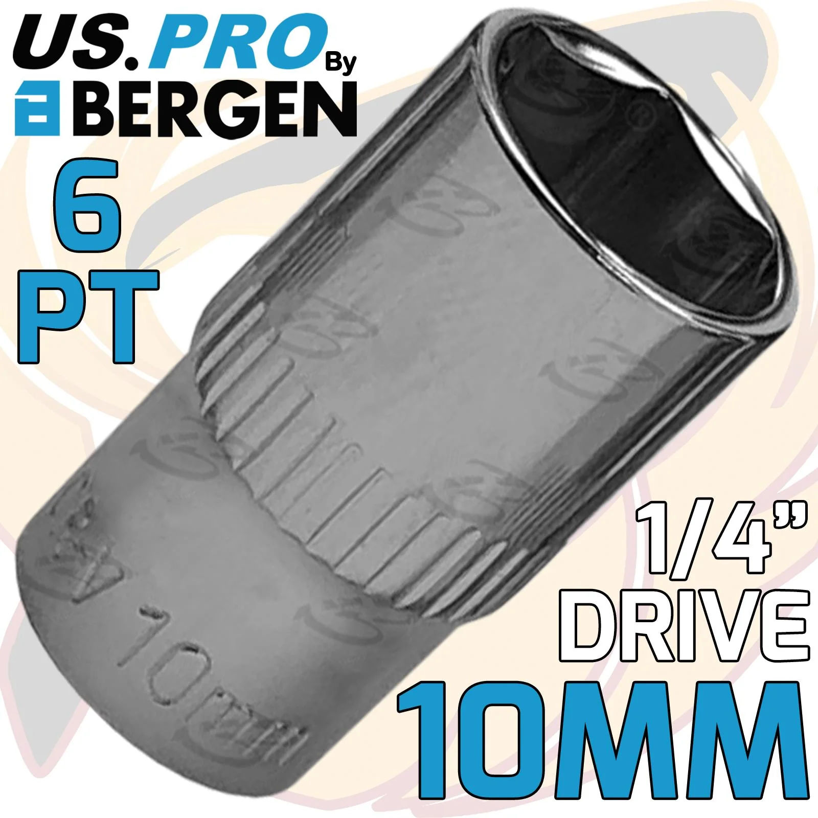 US PRO 10MM 1/4″ DRIVE 6 POINT SHALLOW SOCKET ( SINGLE )