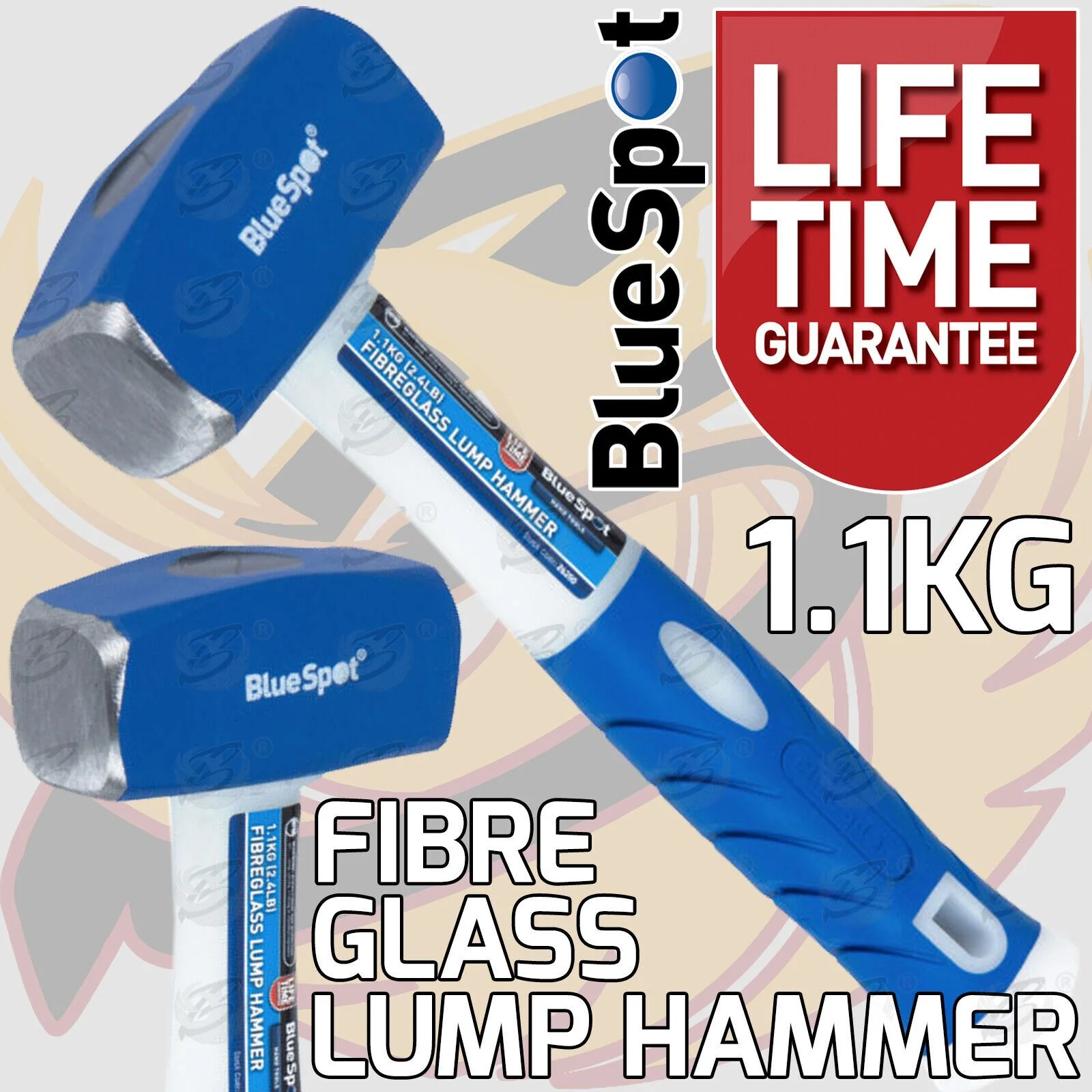 BlueSpot 1.1Kg Fibreglass Brick Lump Hammer 26200