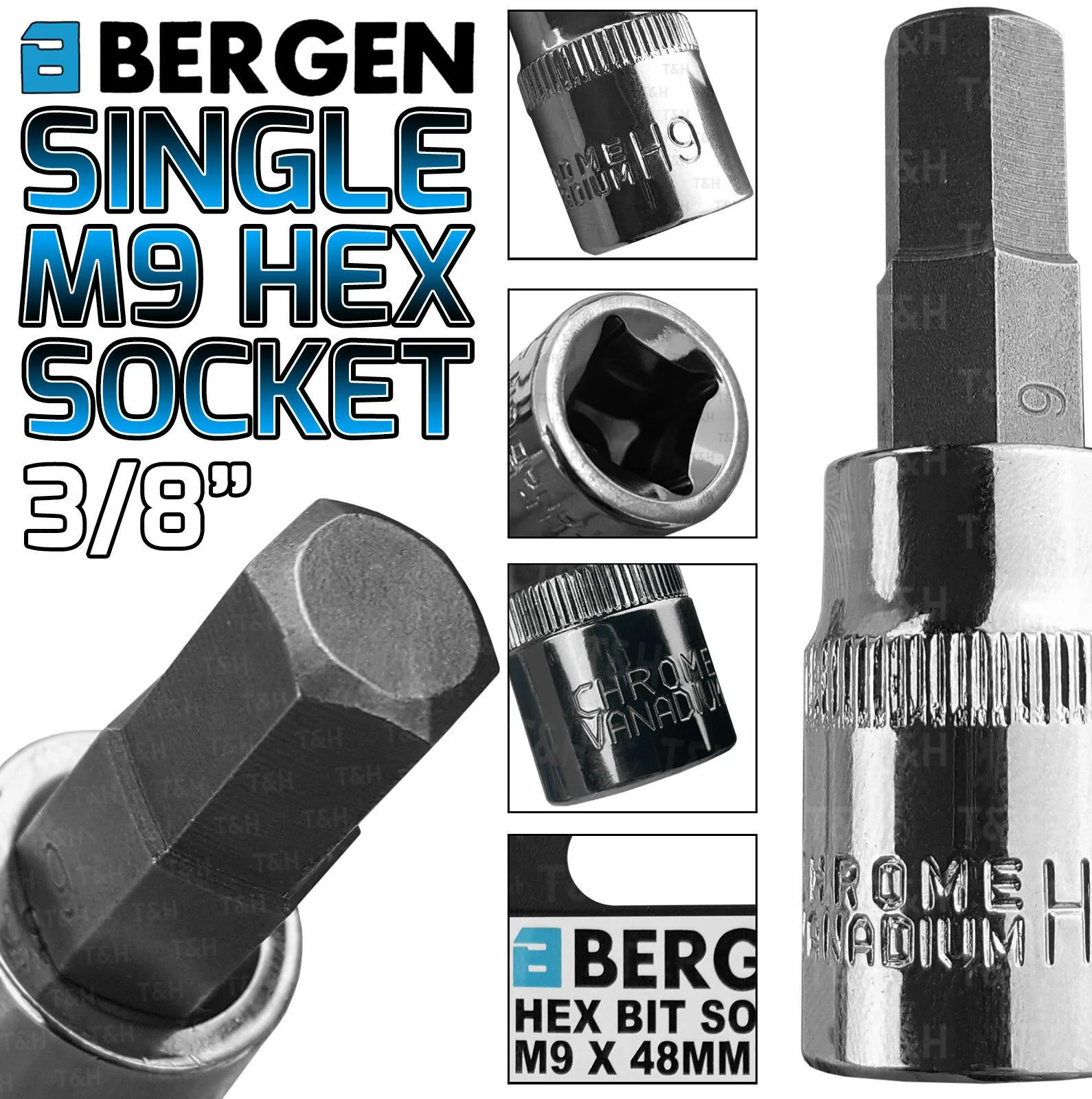 US PRO H9 3/8″ DRIVE 48MM LONG HEX BIT SOCKET ( SINGLE )