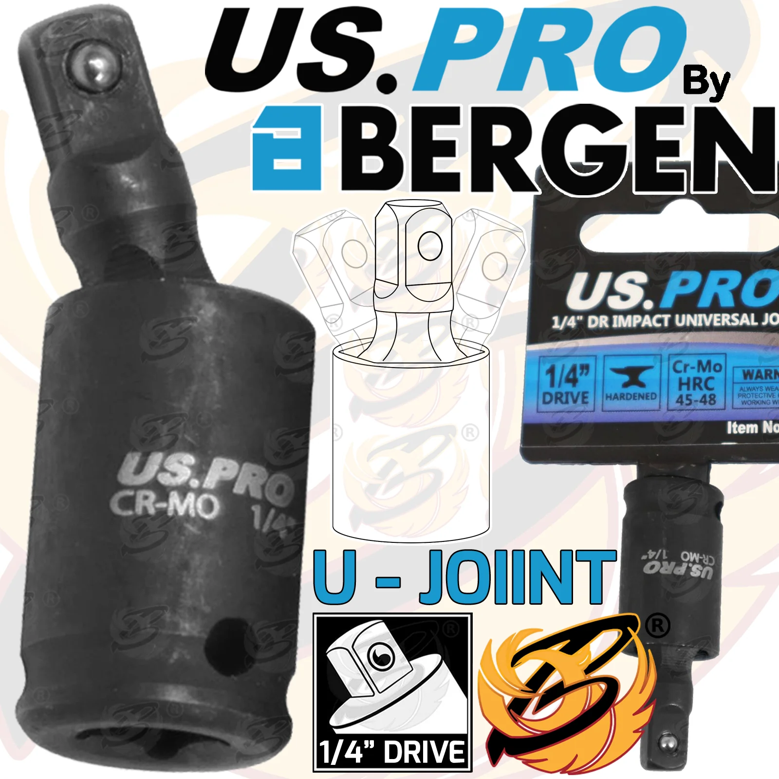 US Pro 1/4″ Drive Impact Universal Joint Swivel Adaptors  3978 ( DIS )