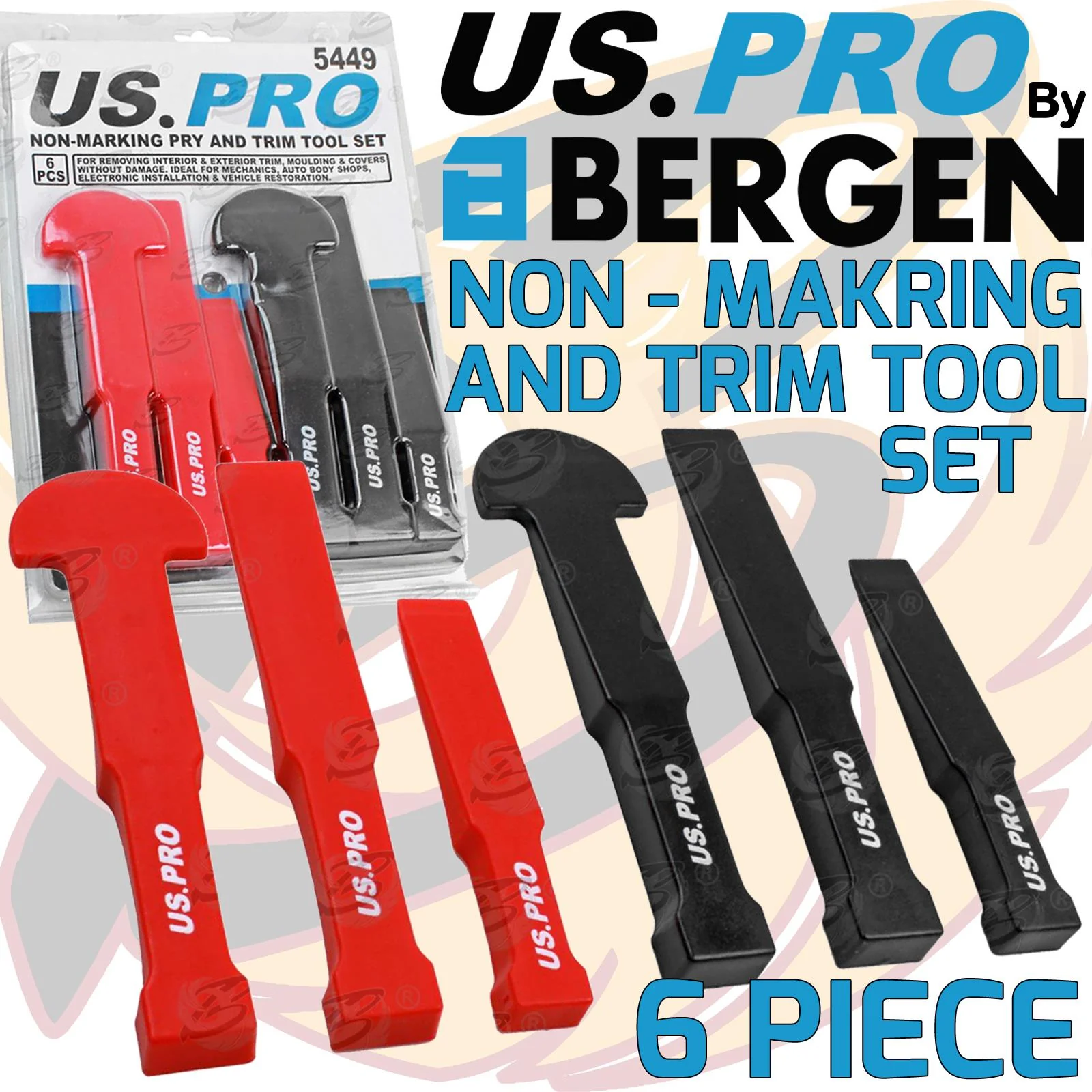 US Pro 6 Piece Non Marking Trim Tool Kit  5449