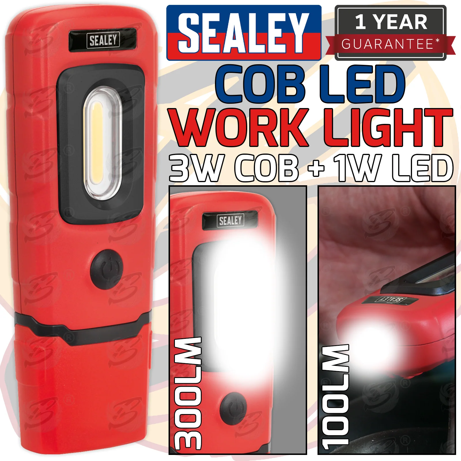 Sealey Rechargeable Cob Led Li – Ion Work Light ( Red ) ( LED3601R )