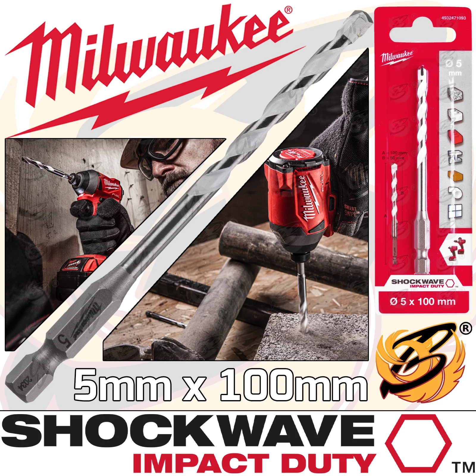 Milwaukee 5mm x 100mm Multi Material Drill Bit ( 4932471093 )