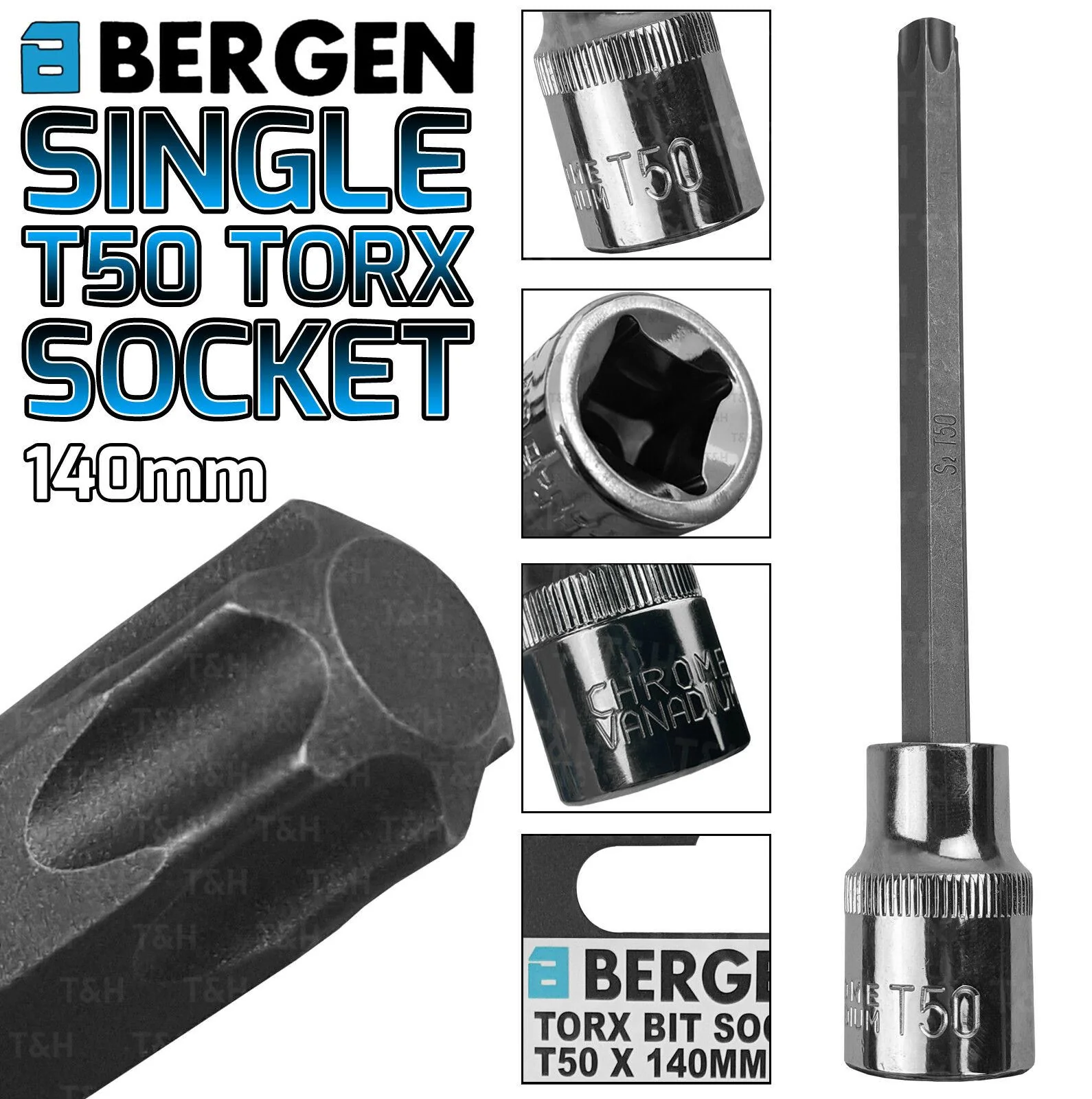 US PRO T50 1/2″ DRIVE 140MM LONG TORX BIT SOCKET ( SINGLE )