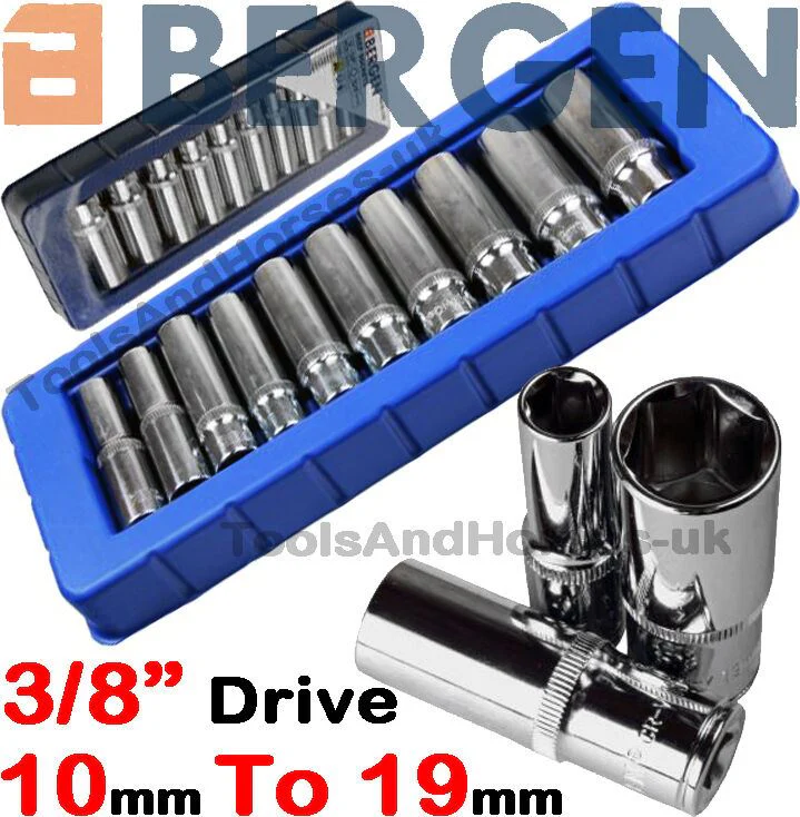 US Pro 10 Piece 3/8″ Drive Deep Sockets 10mm – 19mm  3237