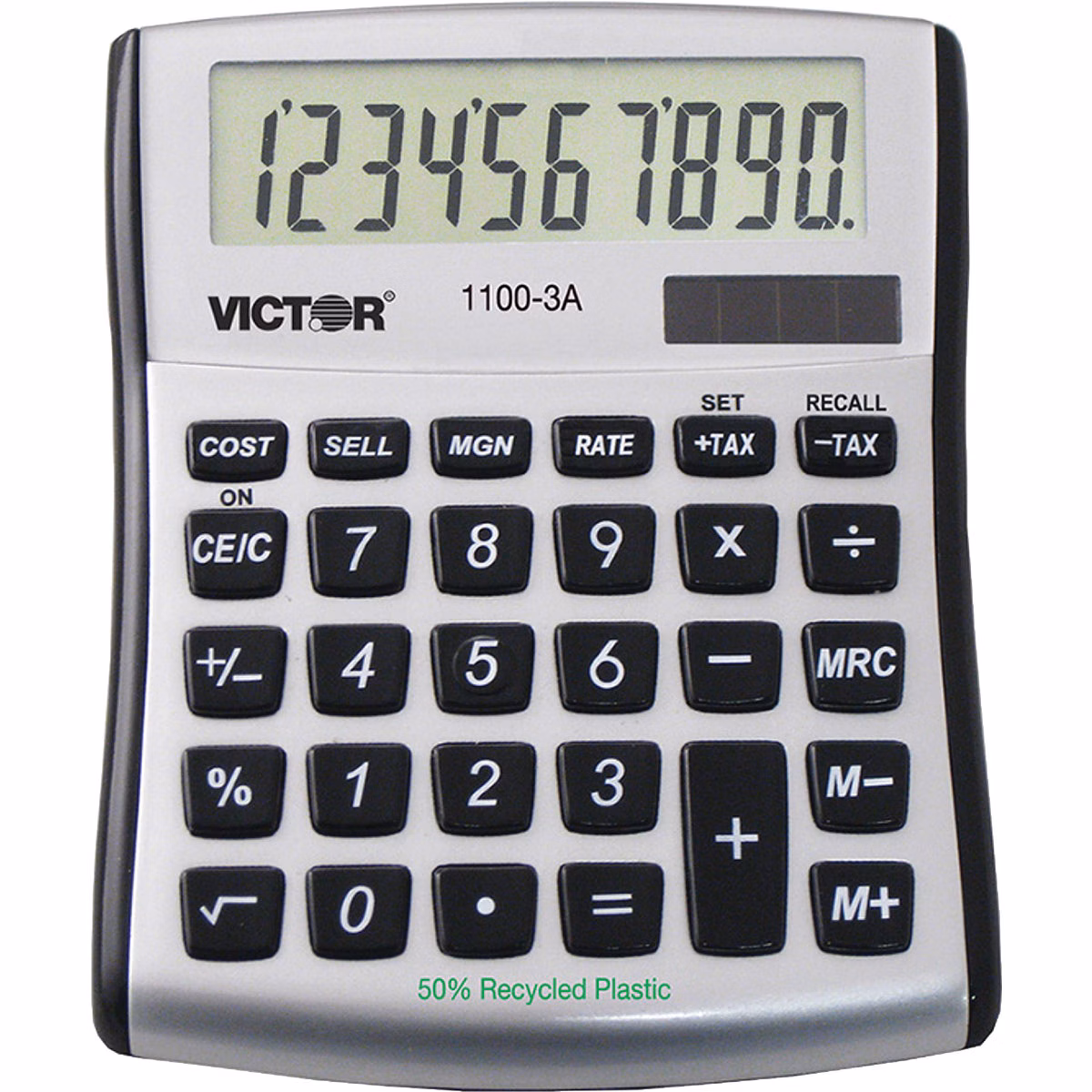 Staples Basic Solar & Battery 12-Digit Black Calculator