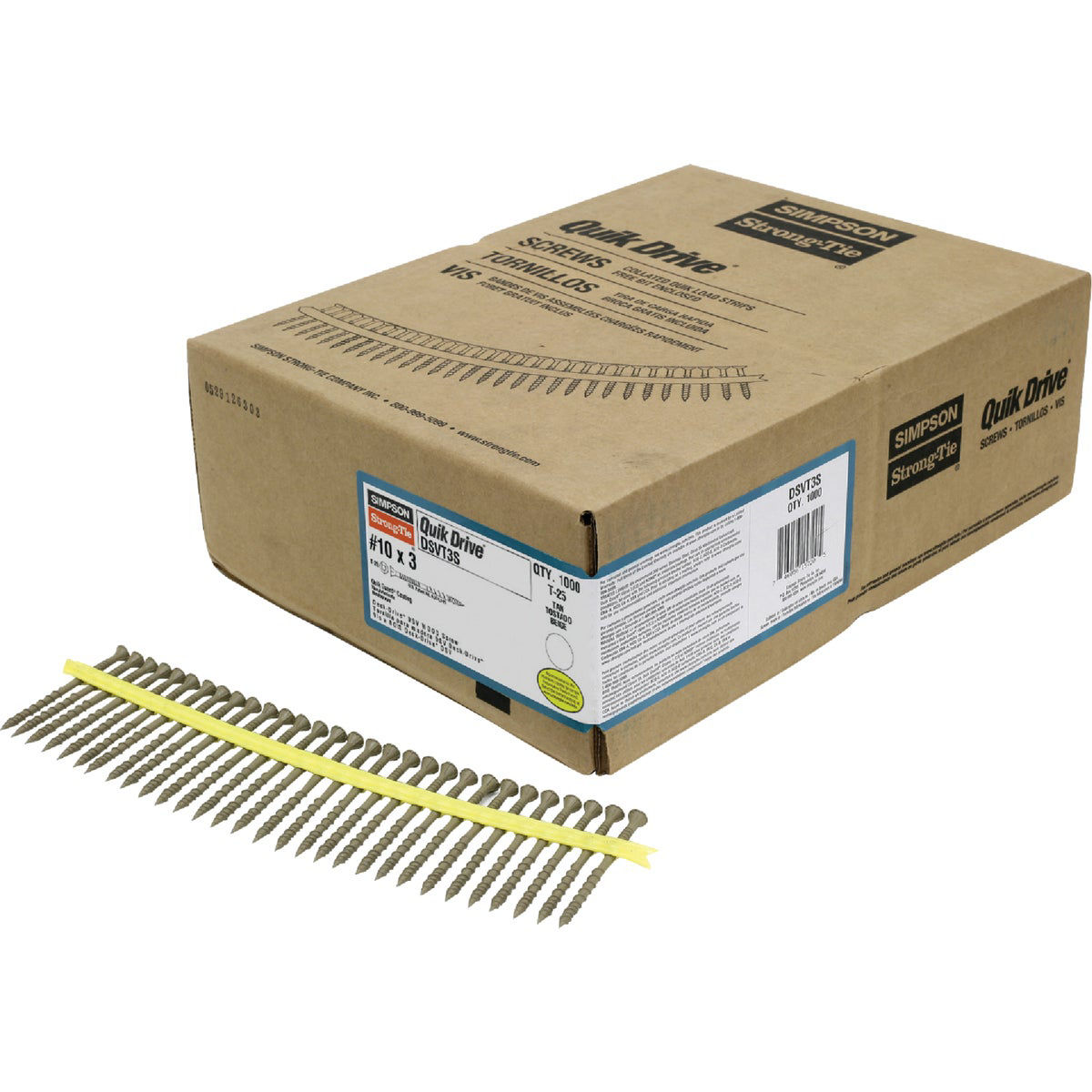 Deck-Drive DSV WOOD Screw (Collated) #10 x 3 in. T25 6-Lobe, Tan (1000-Qty)