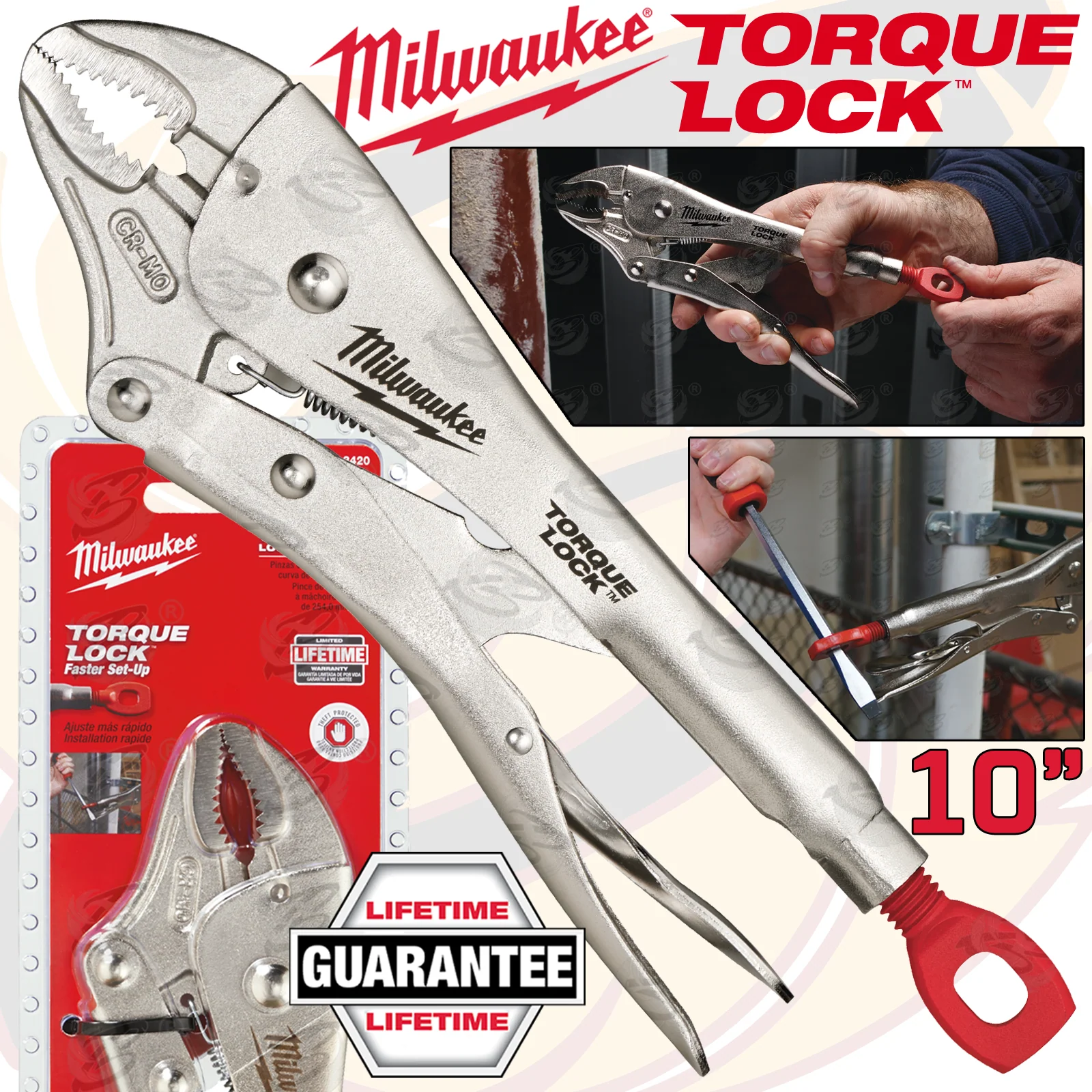 Milwaukee 10″ Curved Jaw Torque Lock Locking Pliers ( 4932471725 )