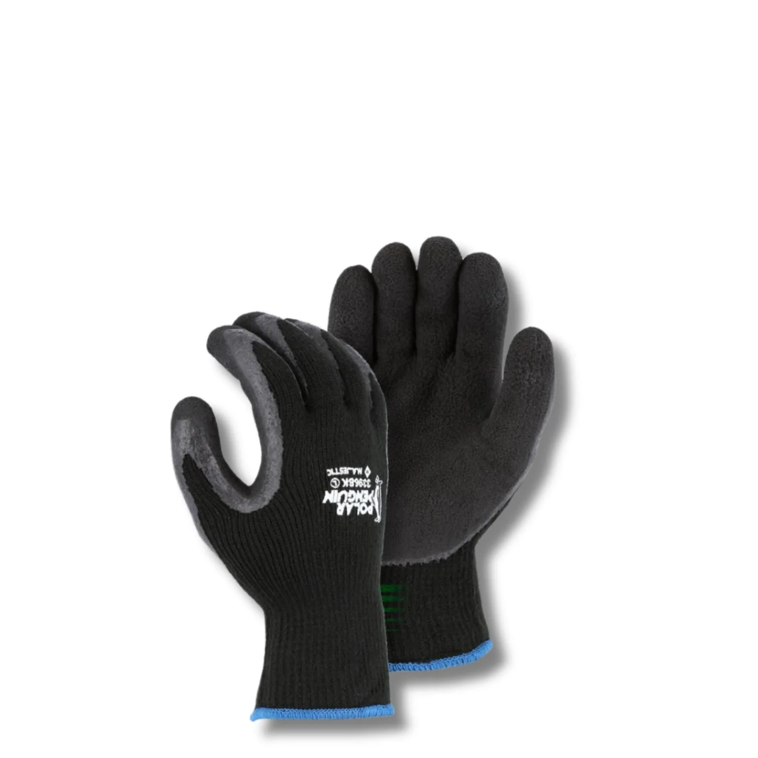 MAJESTIC | Polar Penguin® Winter Lined Napped Terry Glove with Foam Latex Dipped Palm | #3396BK/8