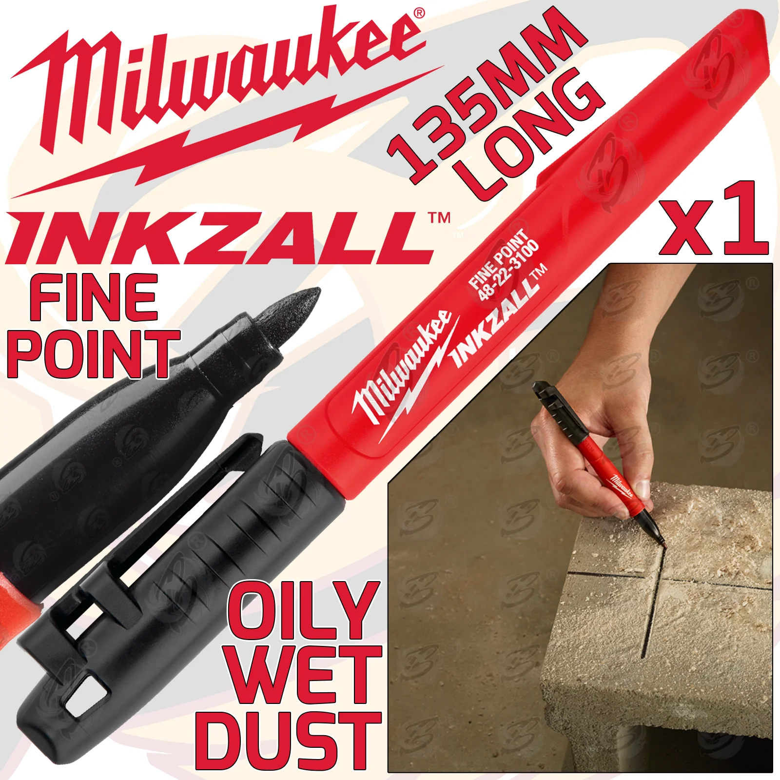 Milwaukee Inkzall 1mm All Surface Marker Pen ( 48223100(x1) )