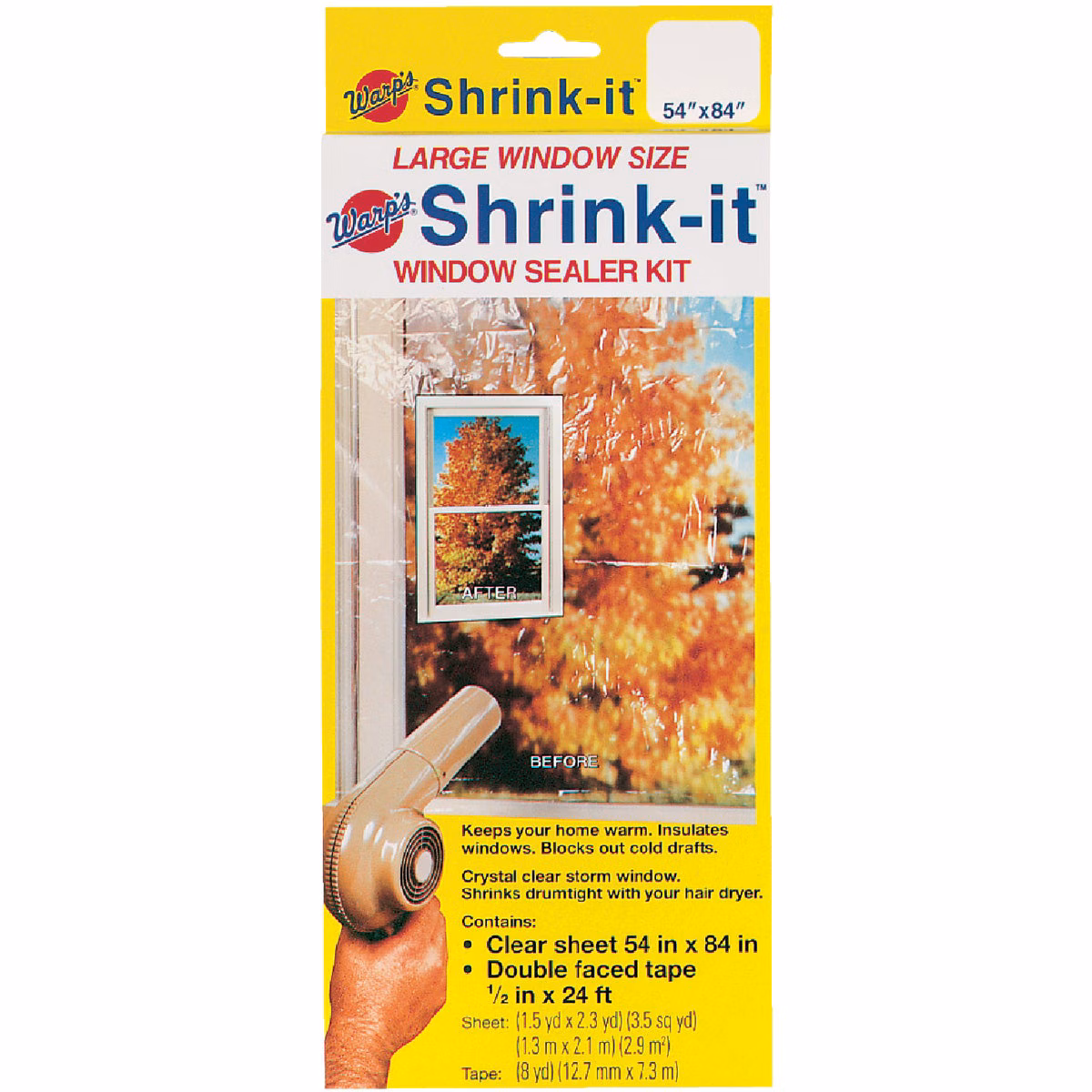 Warp's Shrink-it 54 In. x 84 In. Indoor Shrink Film Window Kit