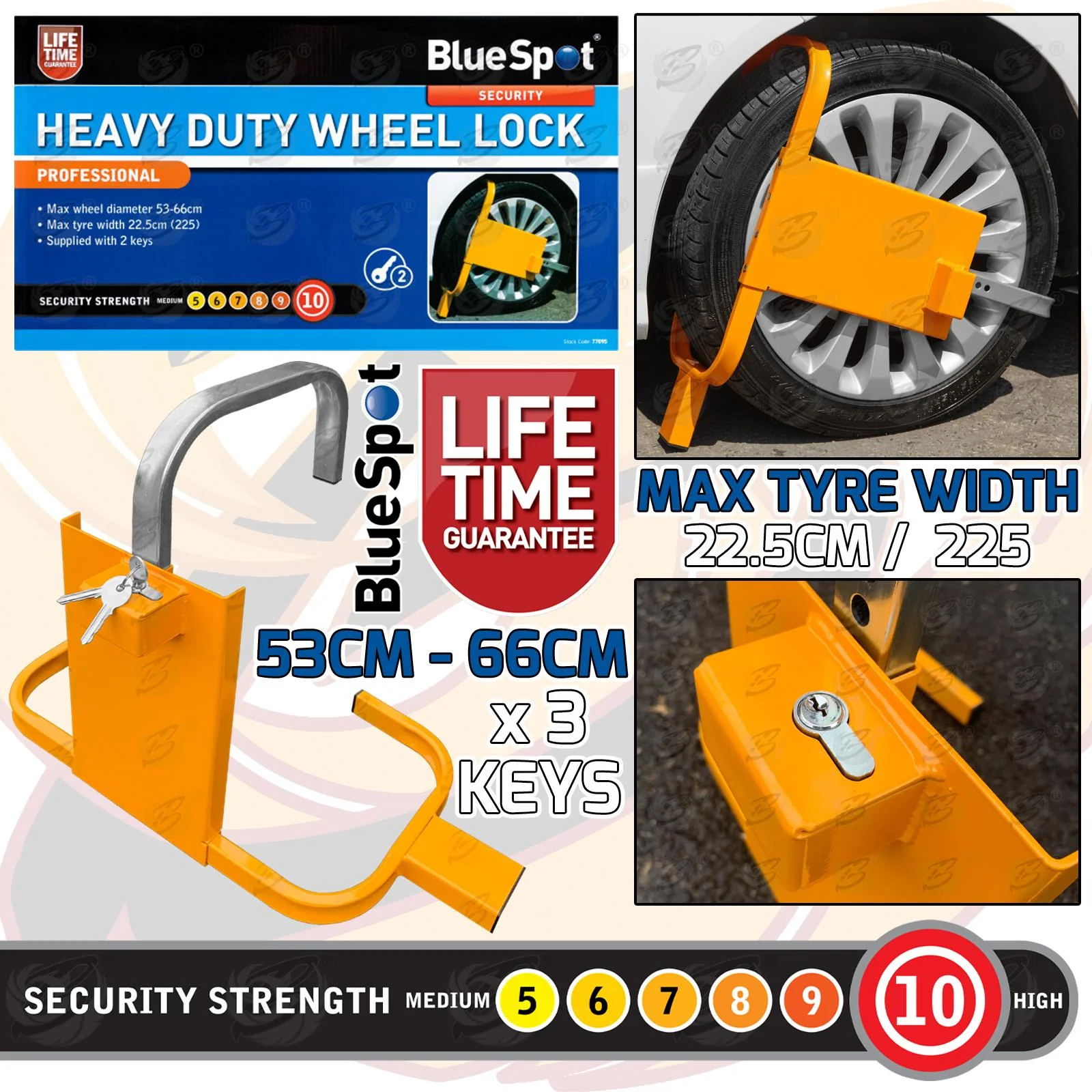 BlueSpot Heavy Duty Wheel Clamp ( 77095 )