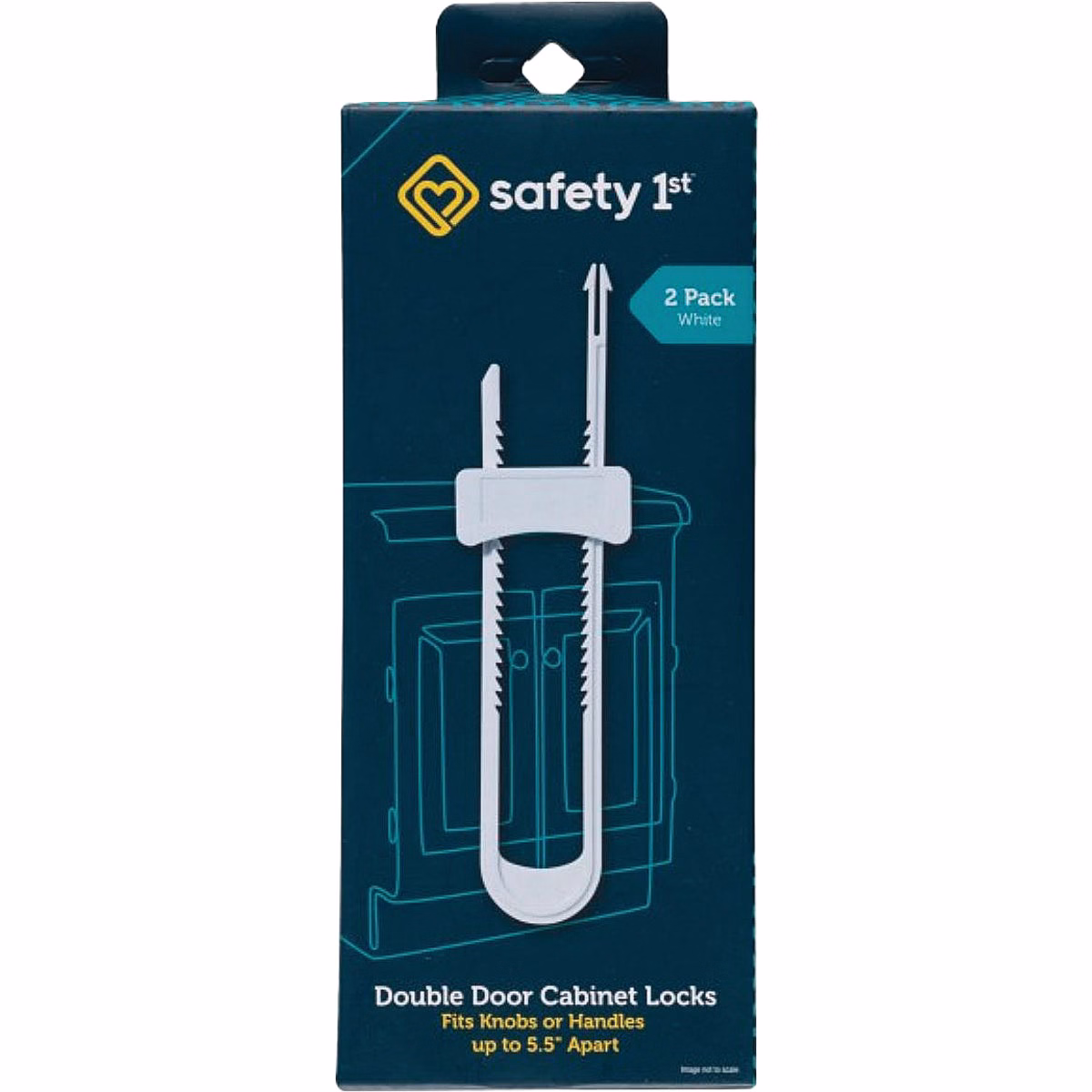 Safety 1st White Double Door Cabinet Slide Lock (2-Pack)