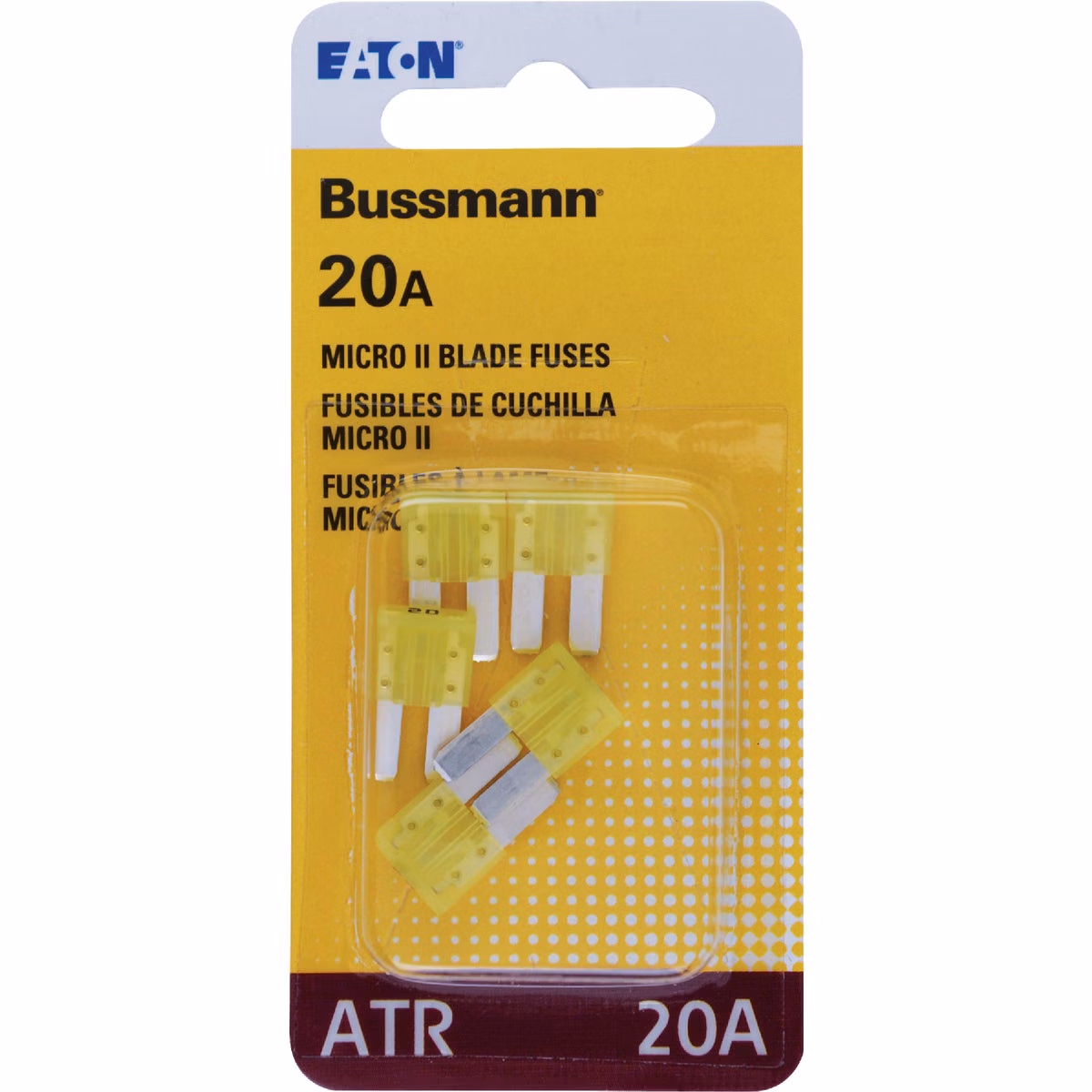Bussmann 20A 32V ATR Non Indicating Blade Fuse, Yellow (5-Pack)