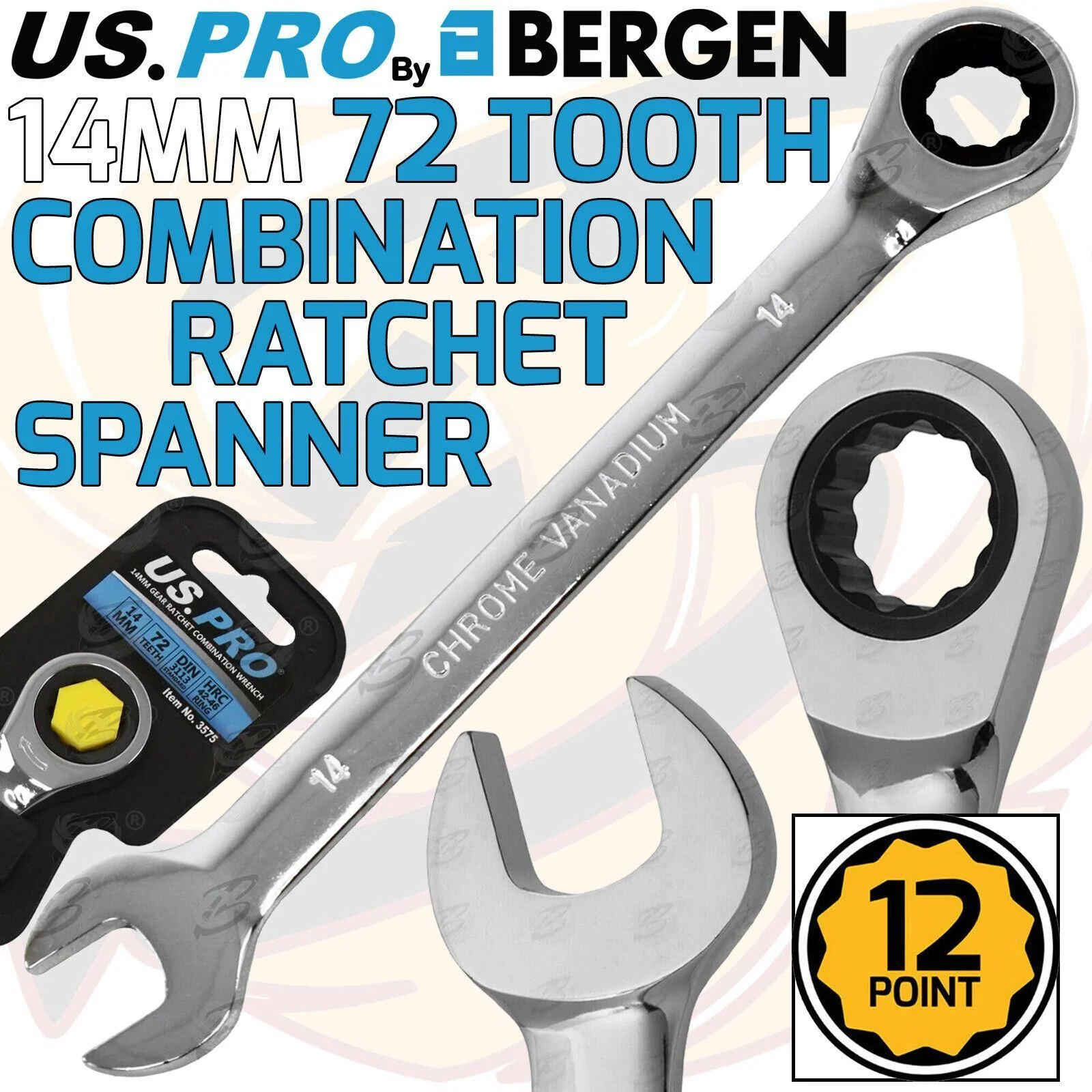 US Pro 14mm 72 Tooth Ratchet Spanner  3575