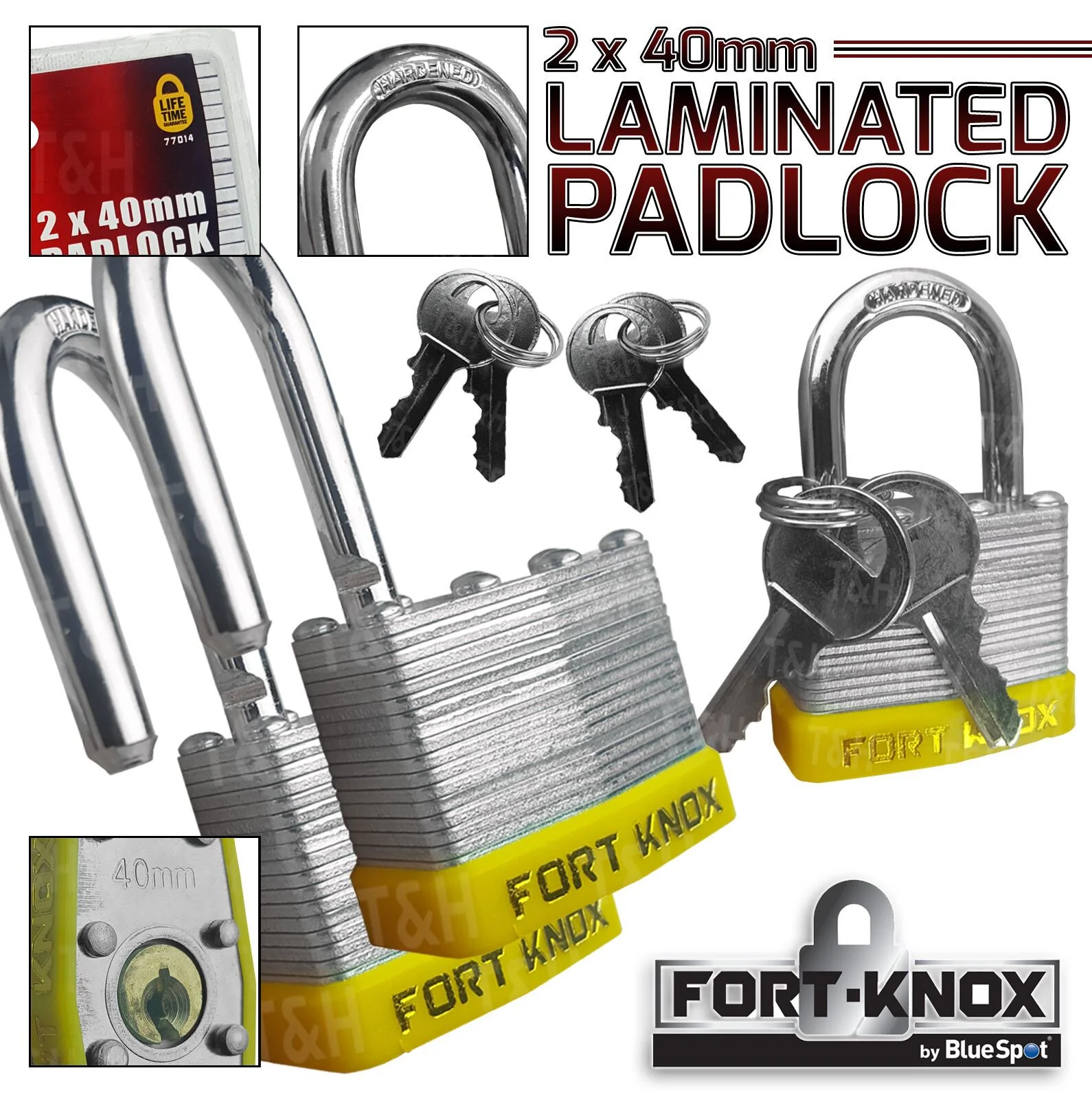 BlueSpot 2 x 40mm Laminated Padlocks ( 77014 )