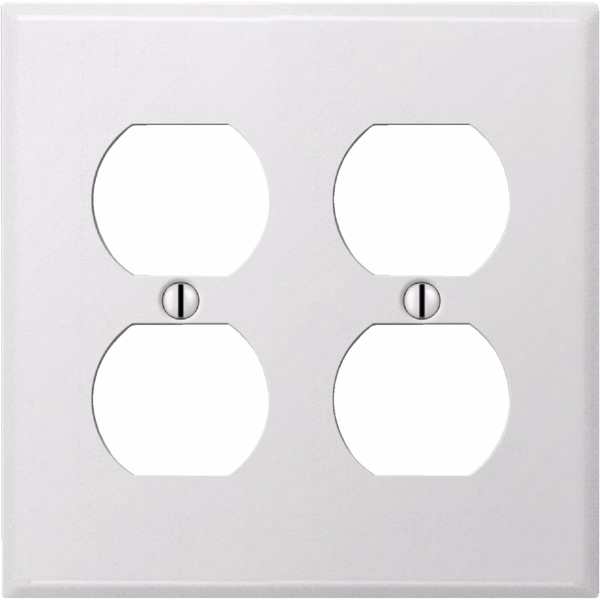 Amerelle PRO 2-Gang Stamped Steel Outlet Wall Plate, Smooth White